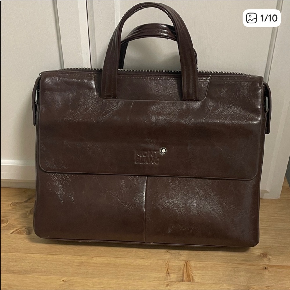 Mont Blanc Dark Brown Leather Briefcase